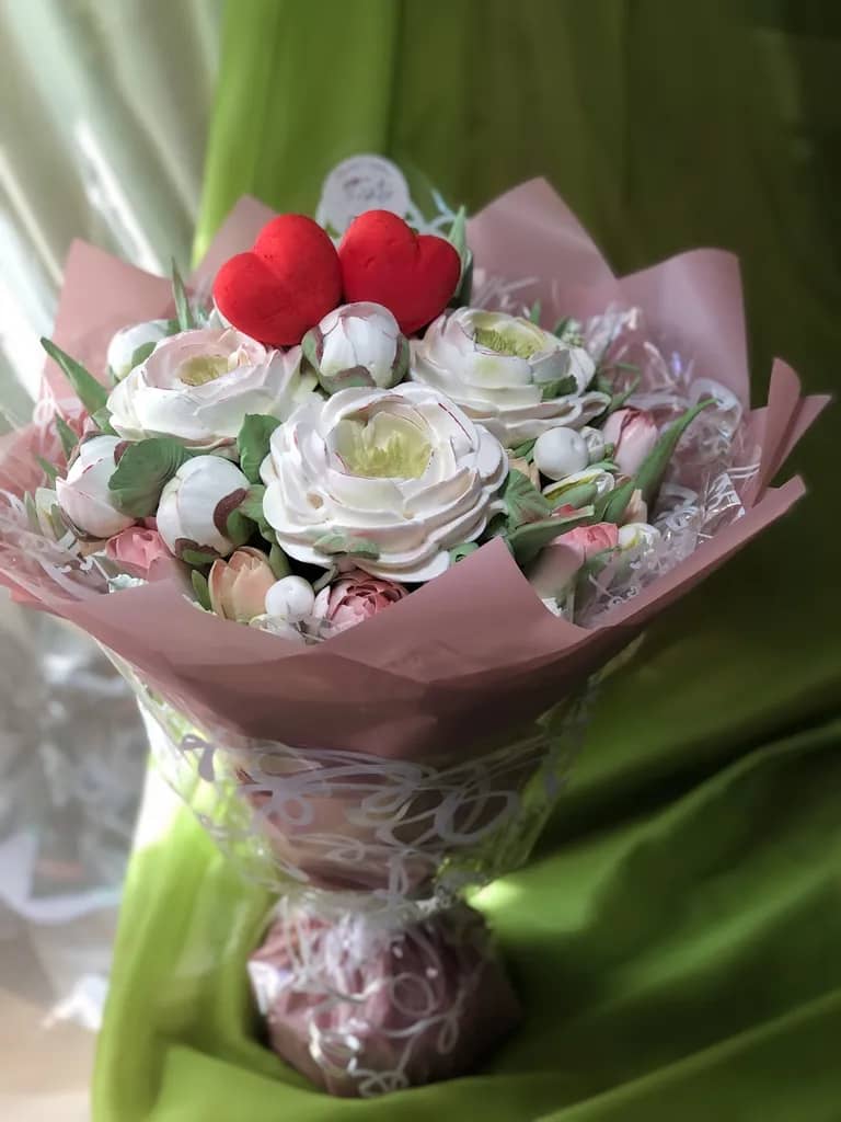 Букет с сердцами